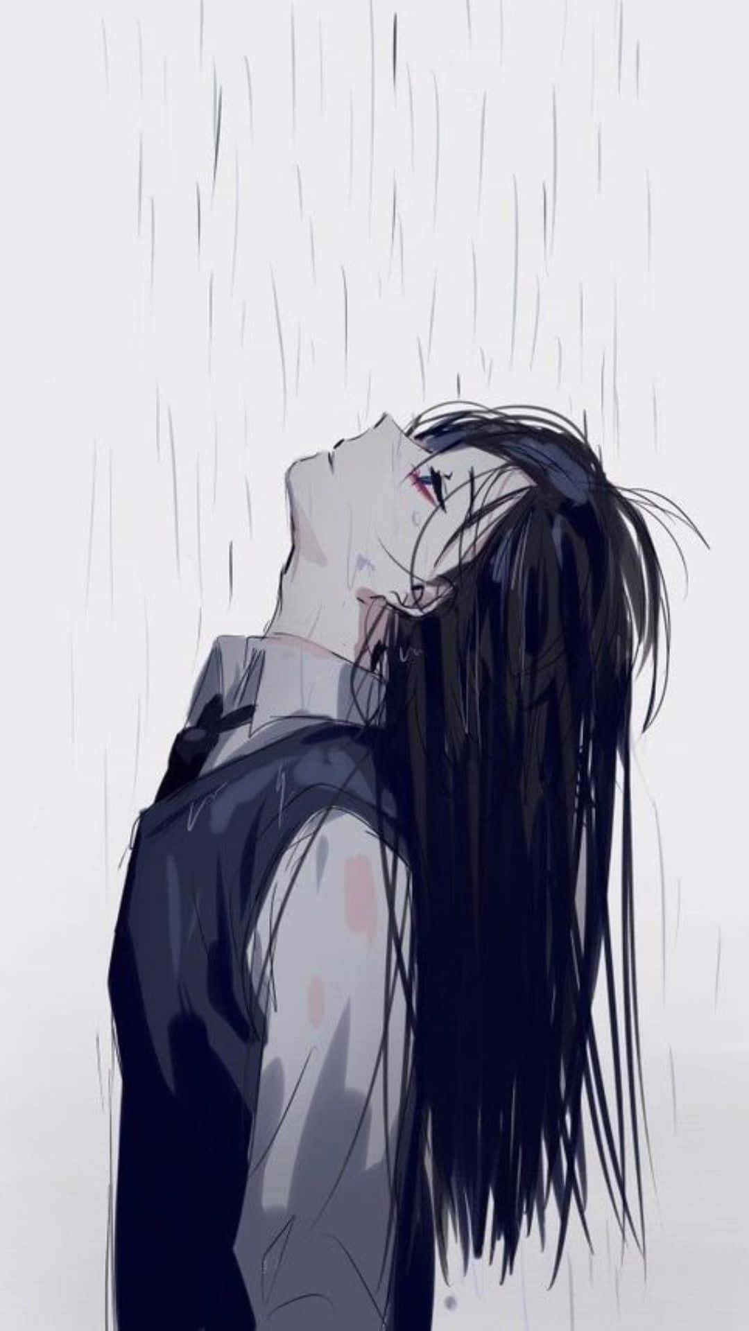 Girl In The Rain Dark Aesthetic Anime Pfp Wallpaper