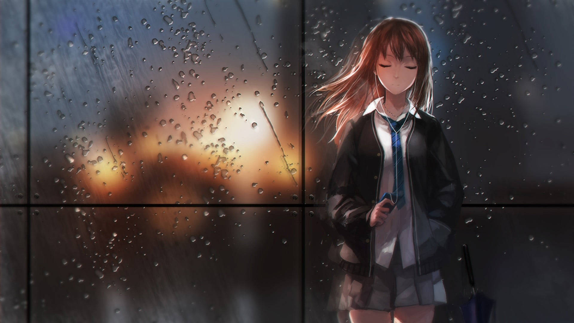 Girl Listening To Music Most Beautiful Rain