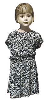 Girl Mannequinin Printed Dress PNG