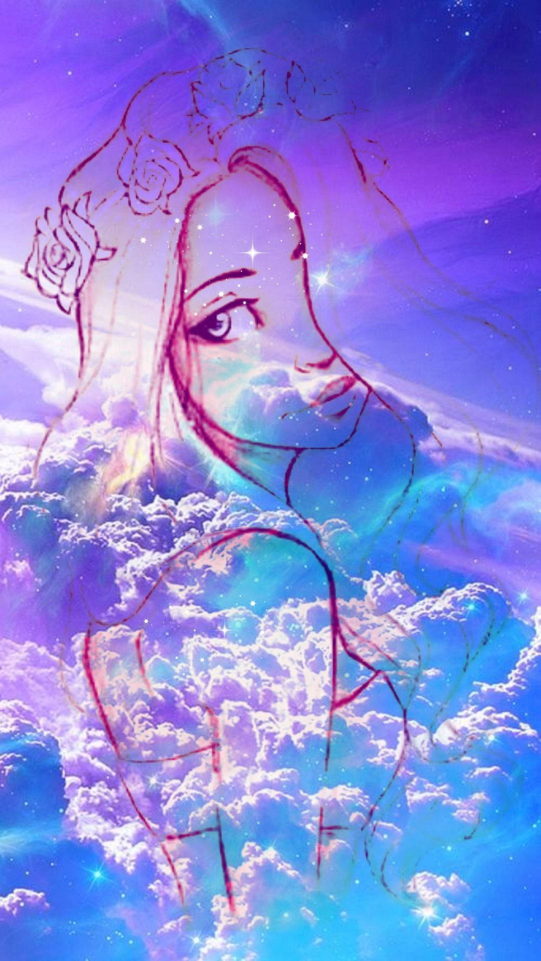 Girl Overlaid In Cute Galaxy Picture