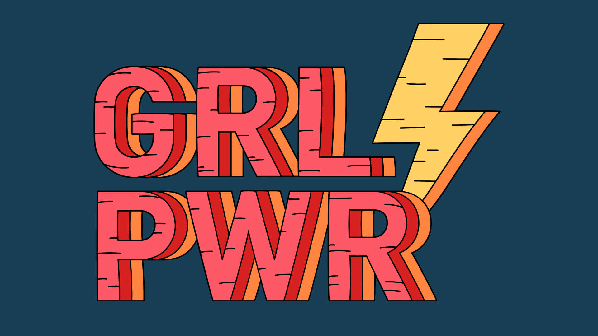 Girl Power Feminist Slogan Illustration Wallpaper
