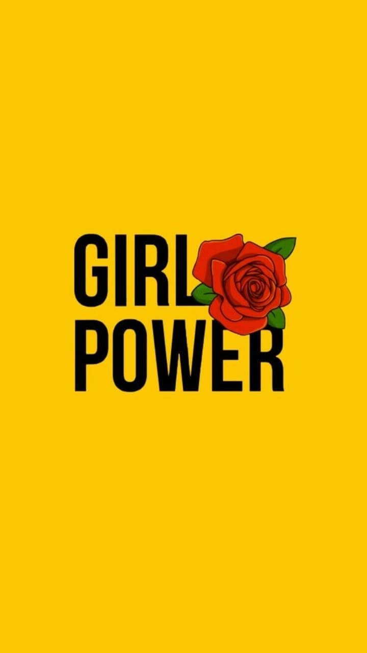 Girl Power For Cute Yellow Background Wallpaper