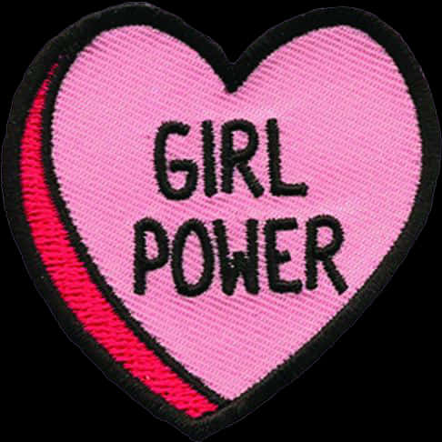 Girl Power Heart Patch PNG