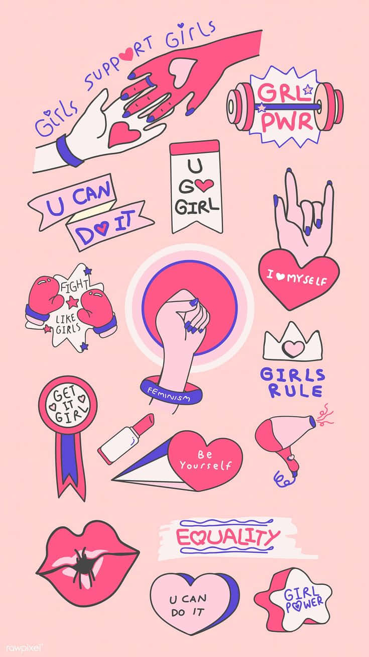 Girl Power Inspiration Collage Wallpaper