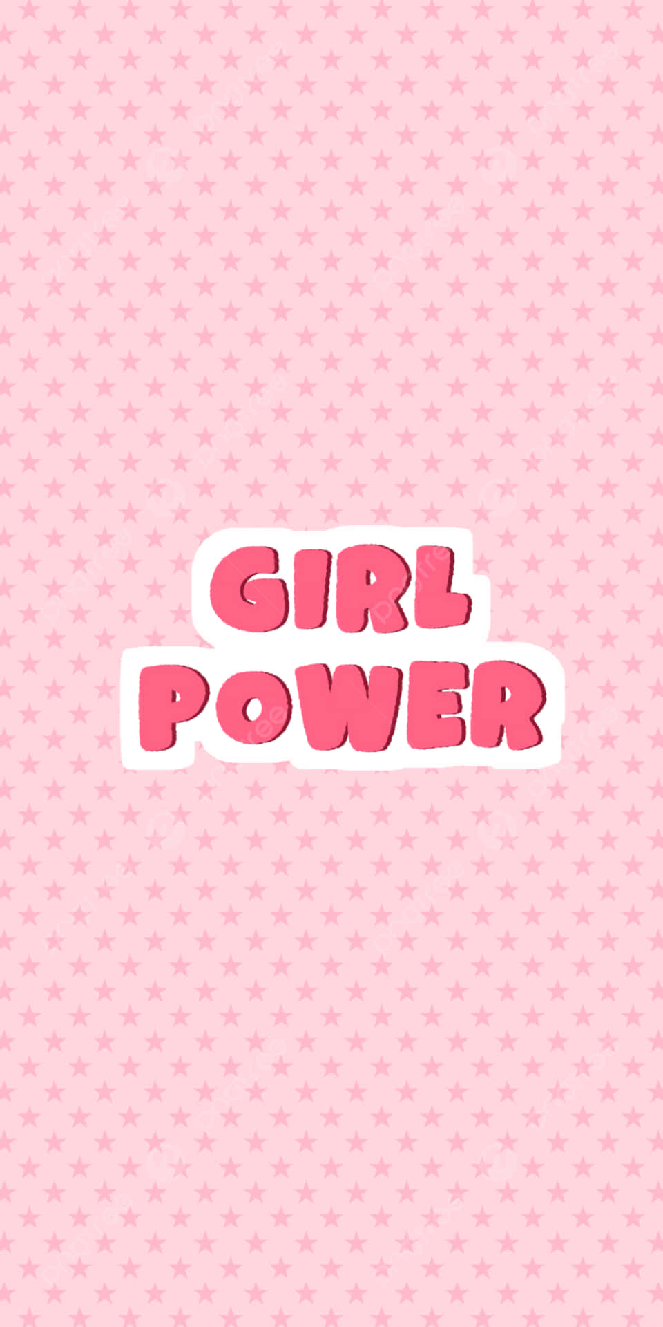 Girl Power Pink Stars Background Wallpaper