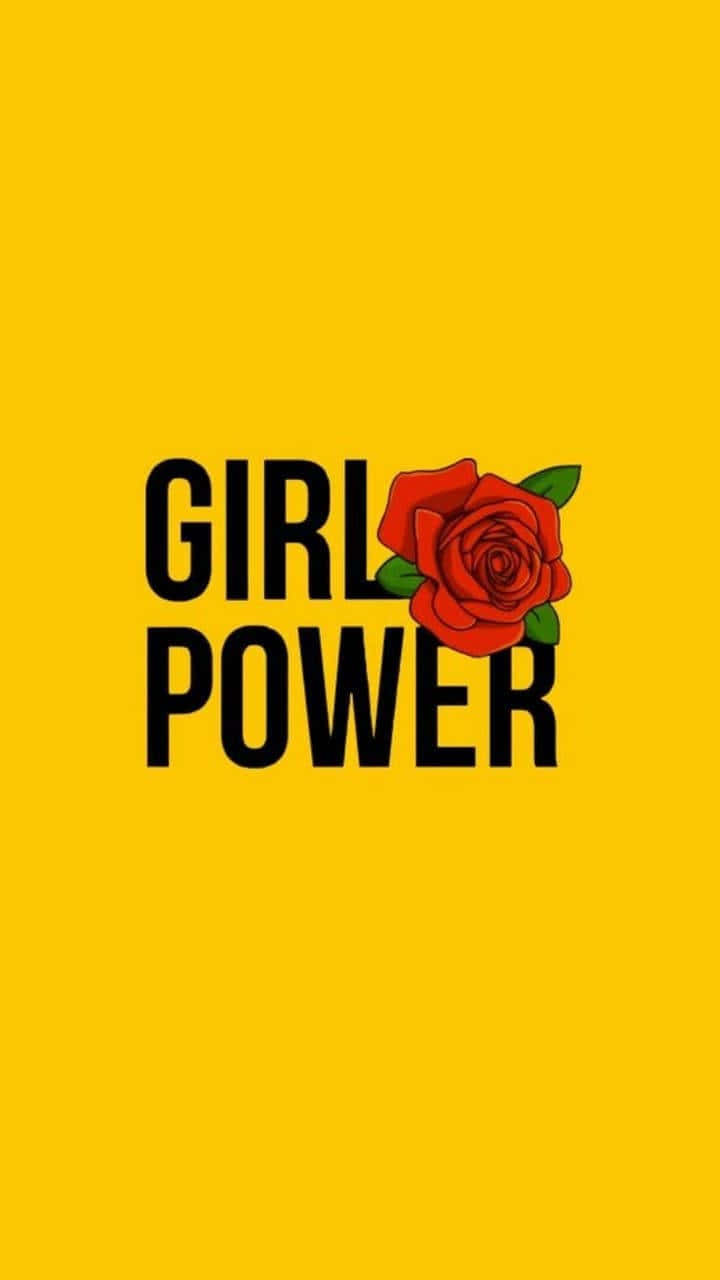 Girl Power Rose Motif Wallpaper