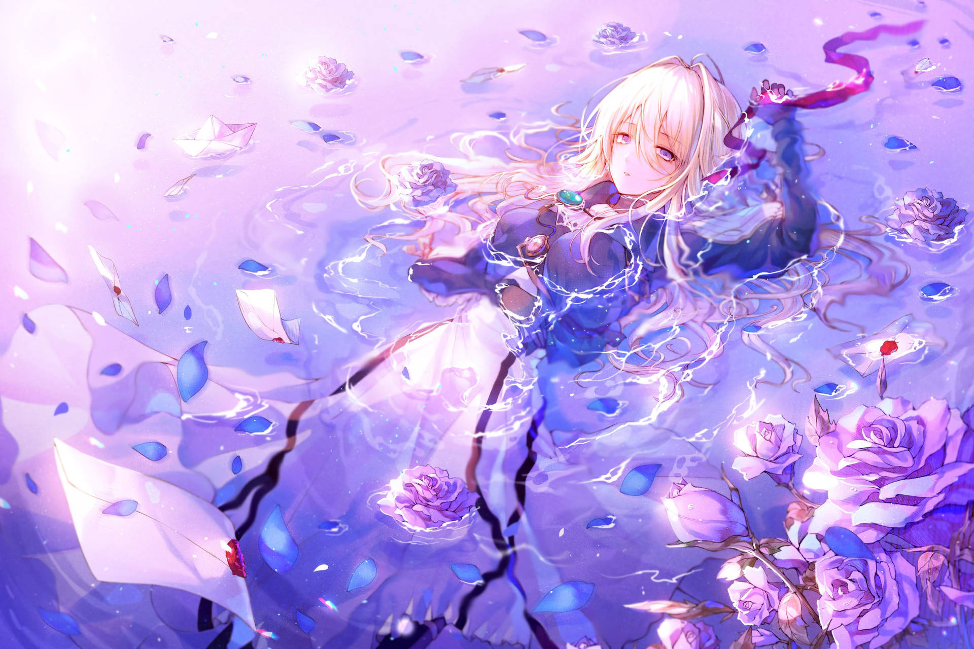 Pc anime aesthetic purple HD wallpaper