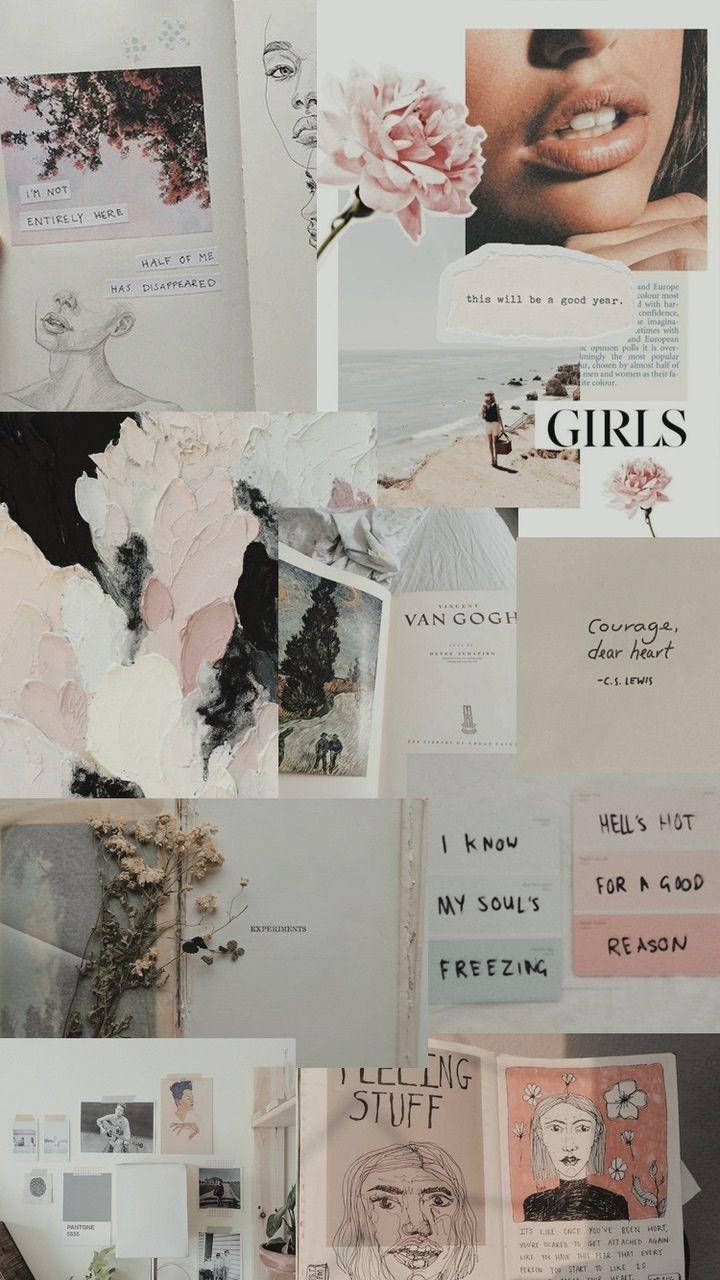 Download Girl Quotes Aesthetic Collage Wallpaper 