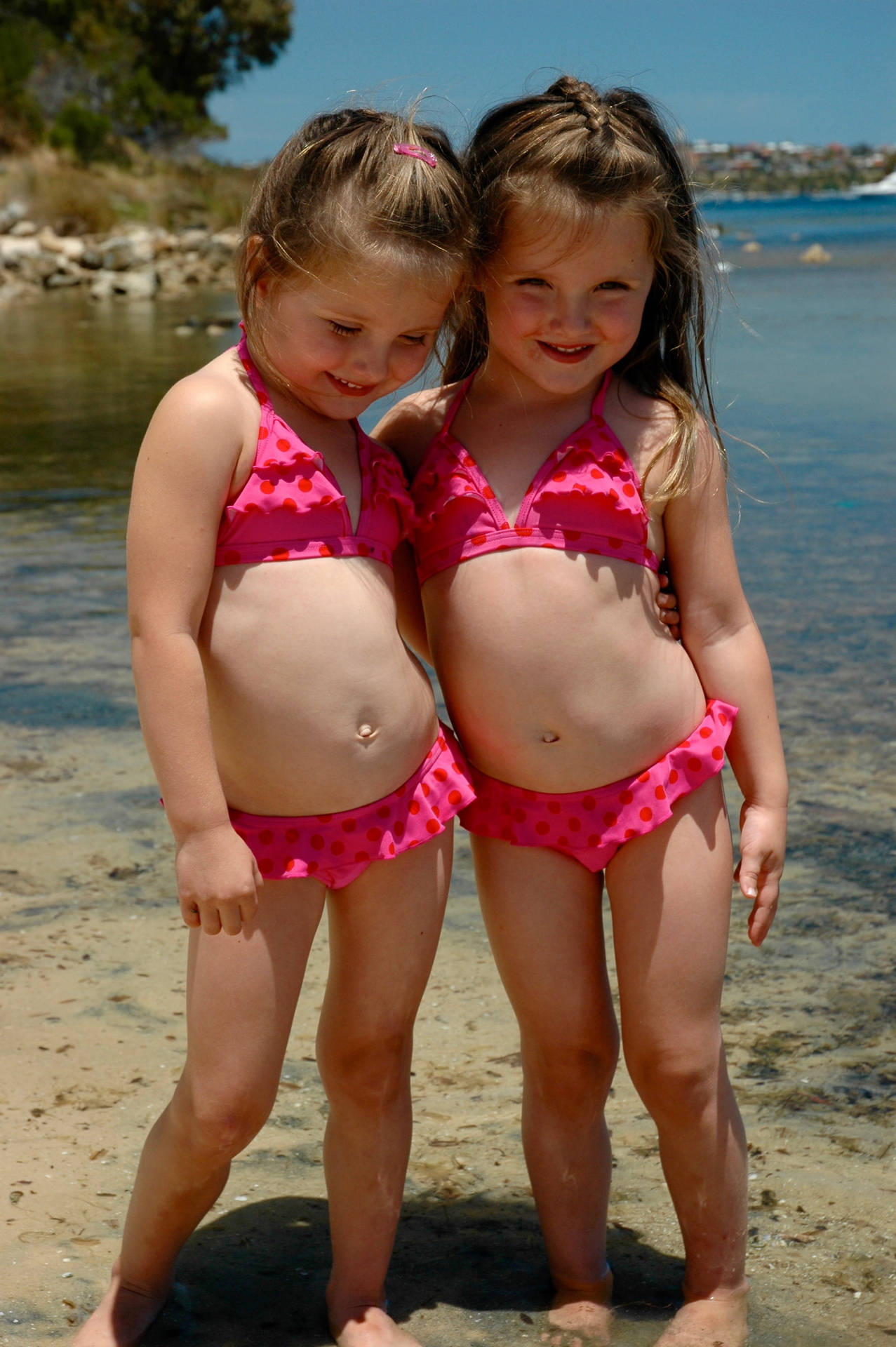 Girl Sister Pink Swimsuit