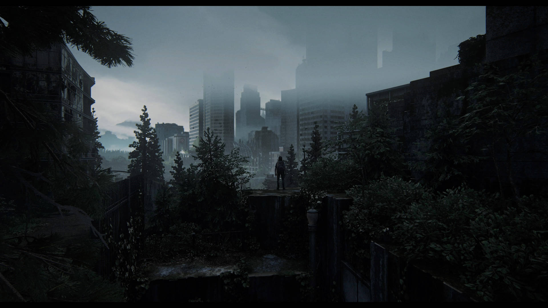 Girl Staring At Buildings In The Last Of Us 4K Wallpaper