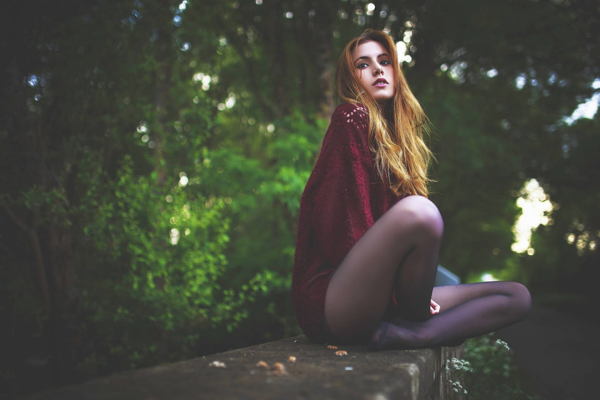 Girl Wearing Stockings For Her Beautiful Legs Wallpaper