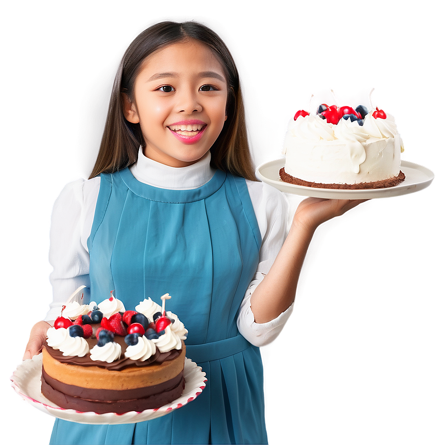 Girl With Cake Png Qoo75 PNG