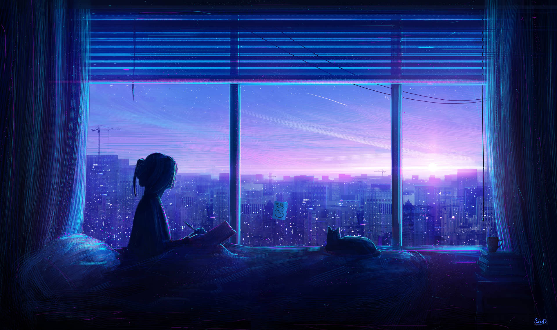 Girl With Cat Anime 4k Wallpaper