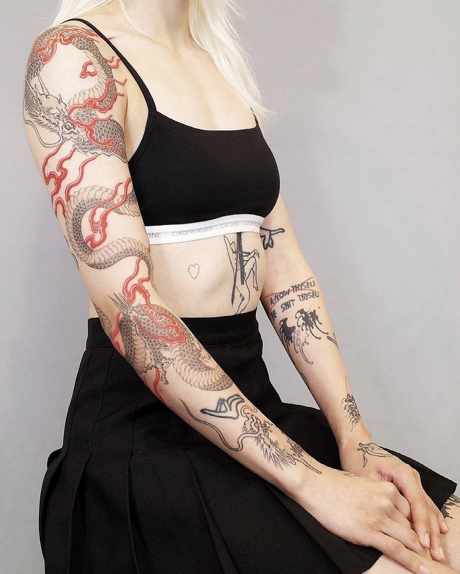 54 Alluring Dragon Sleeve Tattoo Ideas To Get In 2023