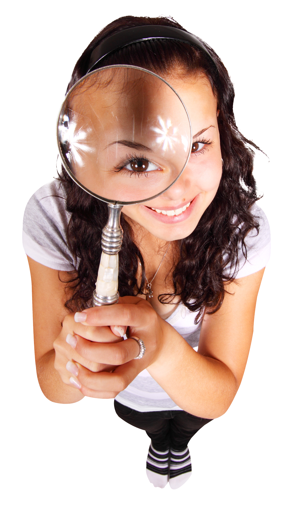 Girl With Magnifying Glass PNG