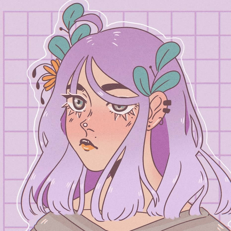 Girl With Purple Hair PFP Aesthetic Wallpaper