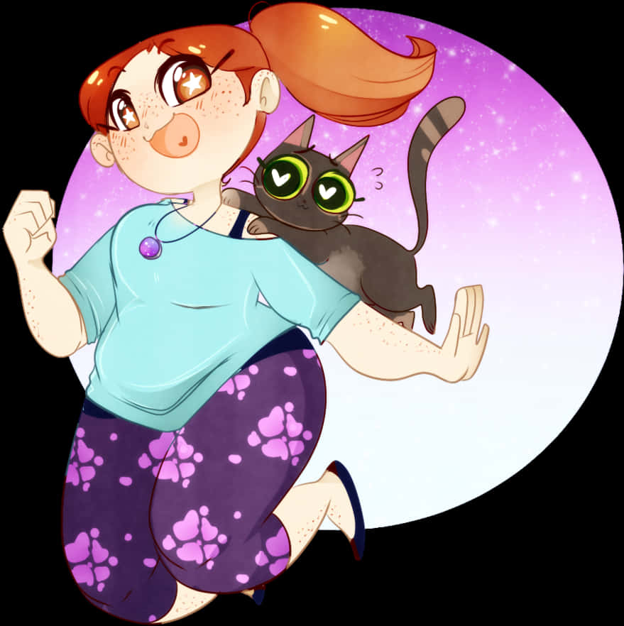 Girland Cat Bonding Caricature PNG