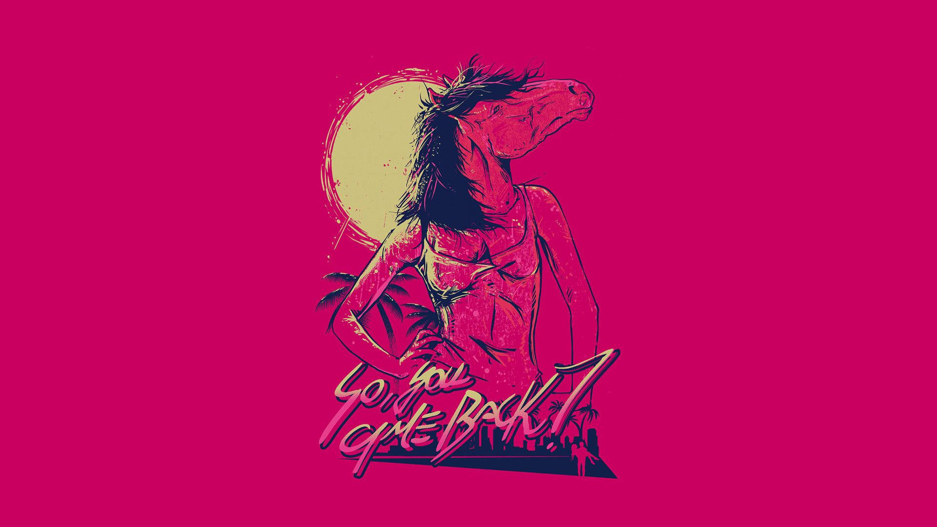 The Girlfriend in Don Juan Mask from Hotline Miami Wallpaper