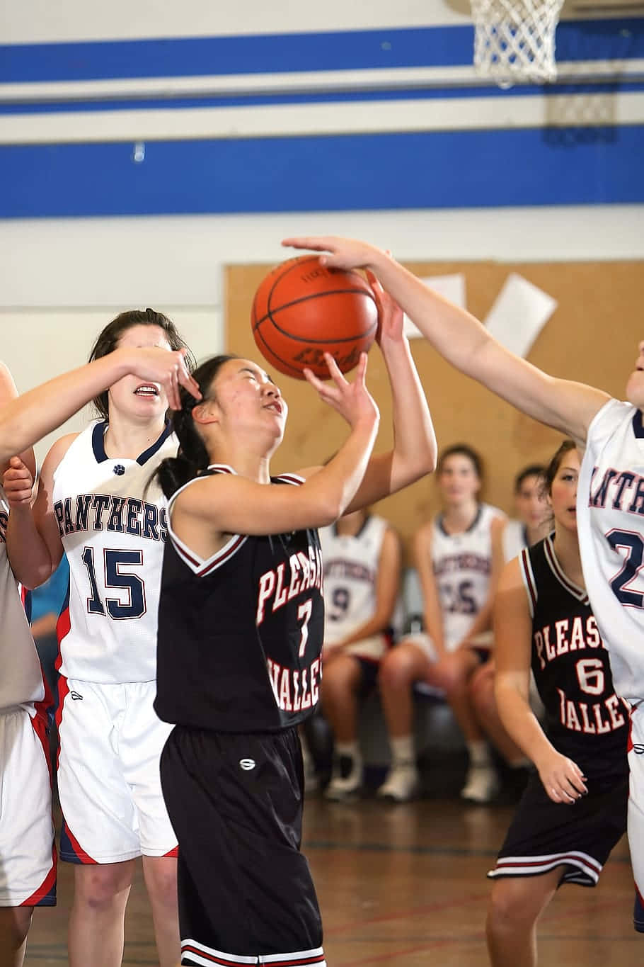 Girls Basketball Action Shot Wallpaper