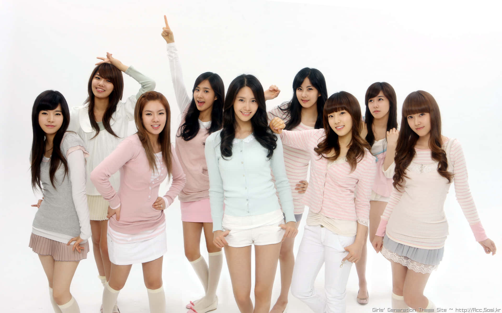 Girls Generation Group Photo Pastel Outfits Wallpaper