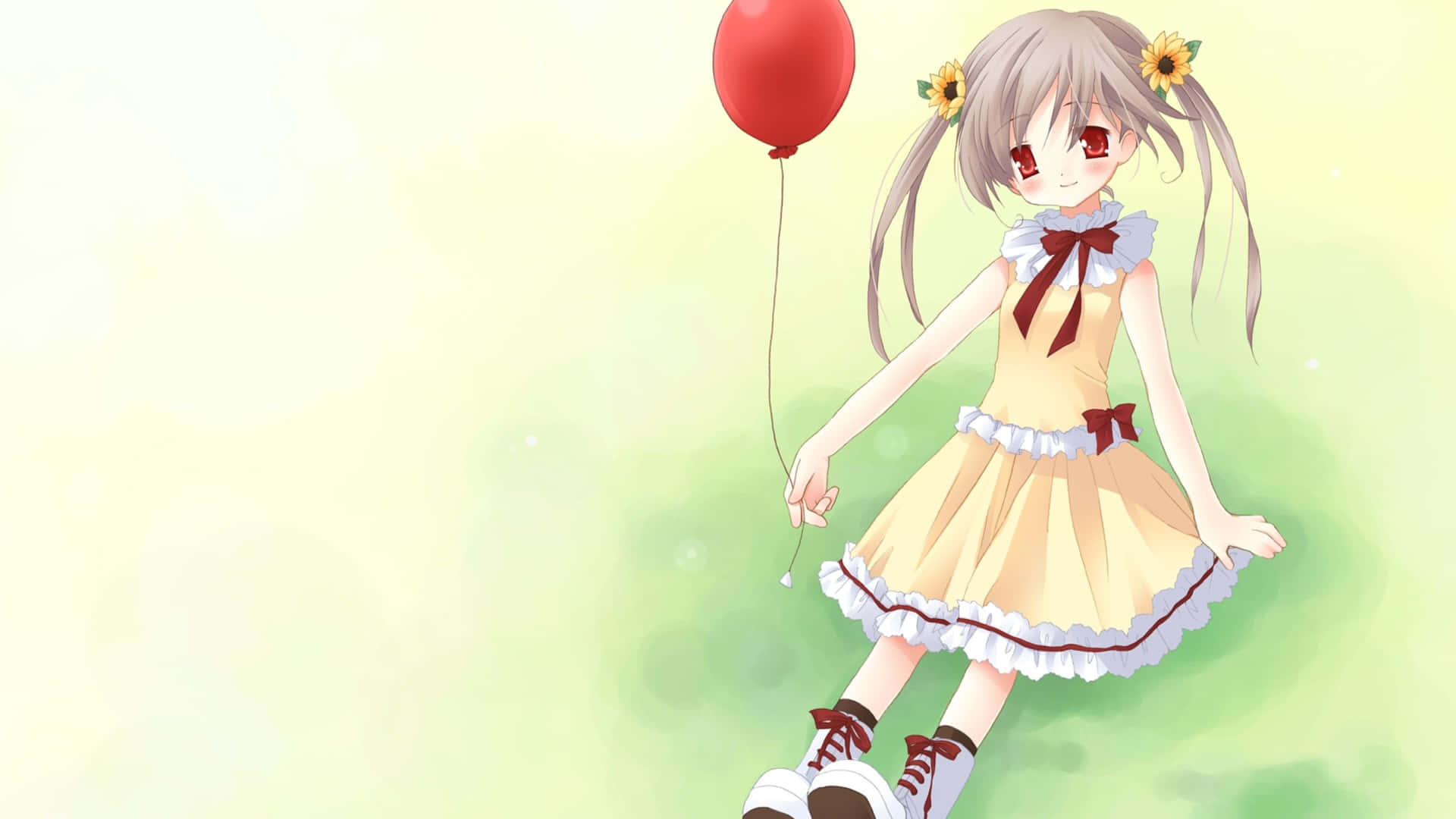 Girlwith Balloon Anime Art Wallpaper