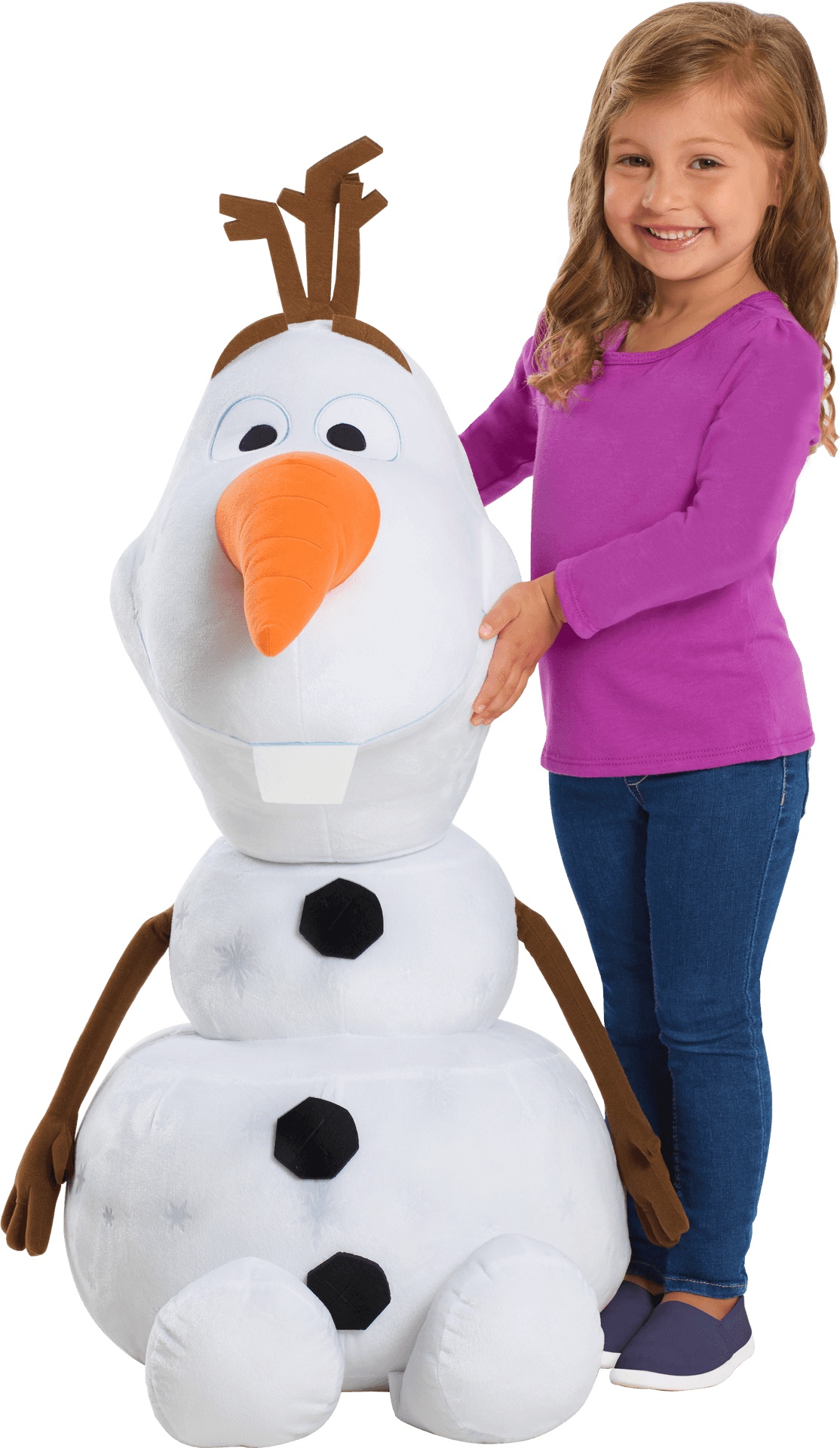 Girlwith Olaf Plush Toy PNG