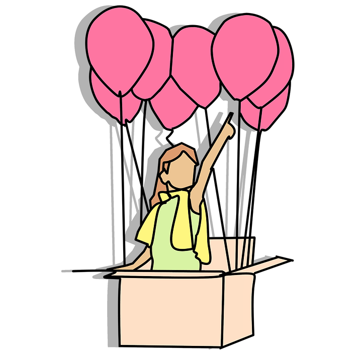 Girlwith Pink Balloons Illustration PNG