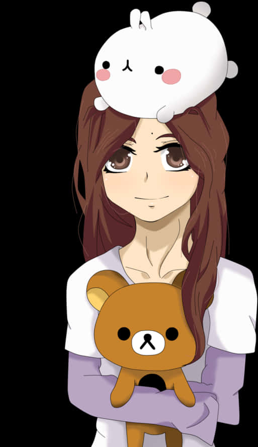 Girlwith Rilakkumaand Korilakkuma PNG