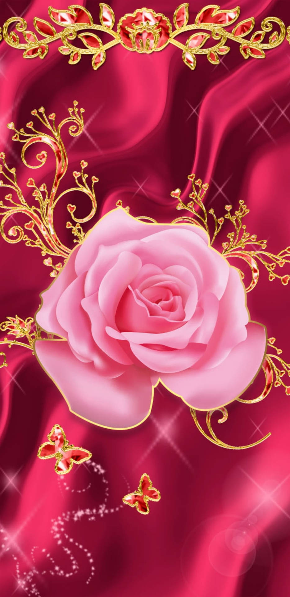 Girly Og Sparkly Rose Wallpaper