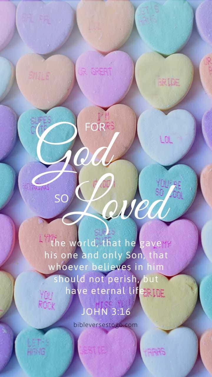 Girly Bible Verse With Colorful Heart Wallpaper