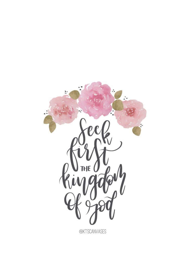With A Flower Crown Girly Bible Verse Wallpaper