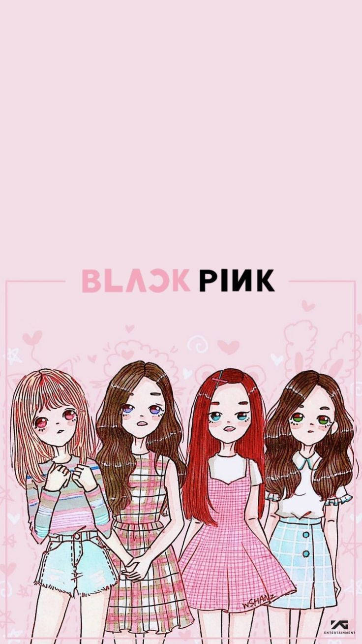 Girly Blackpink Anime Group Picture Wallpaper