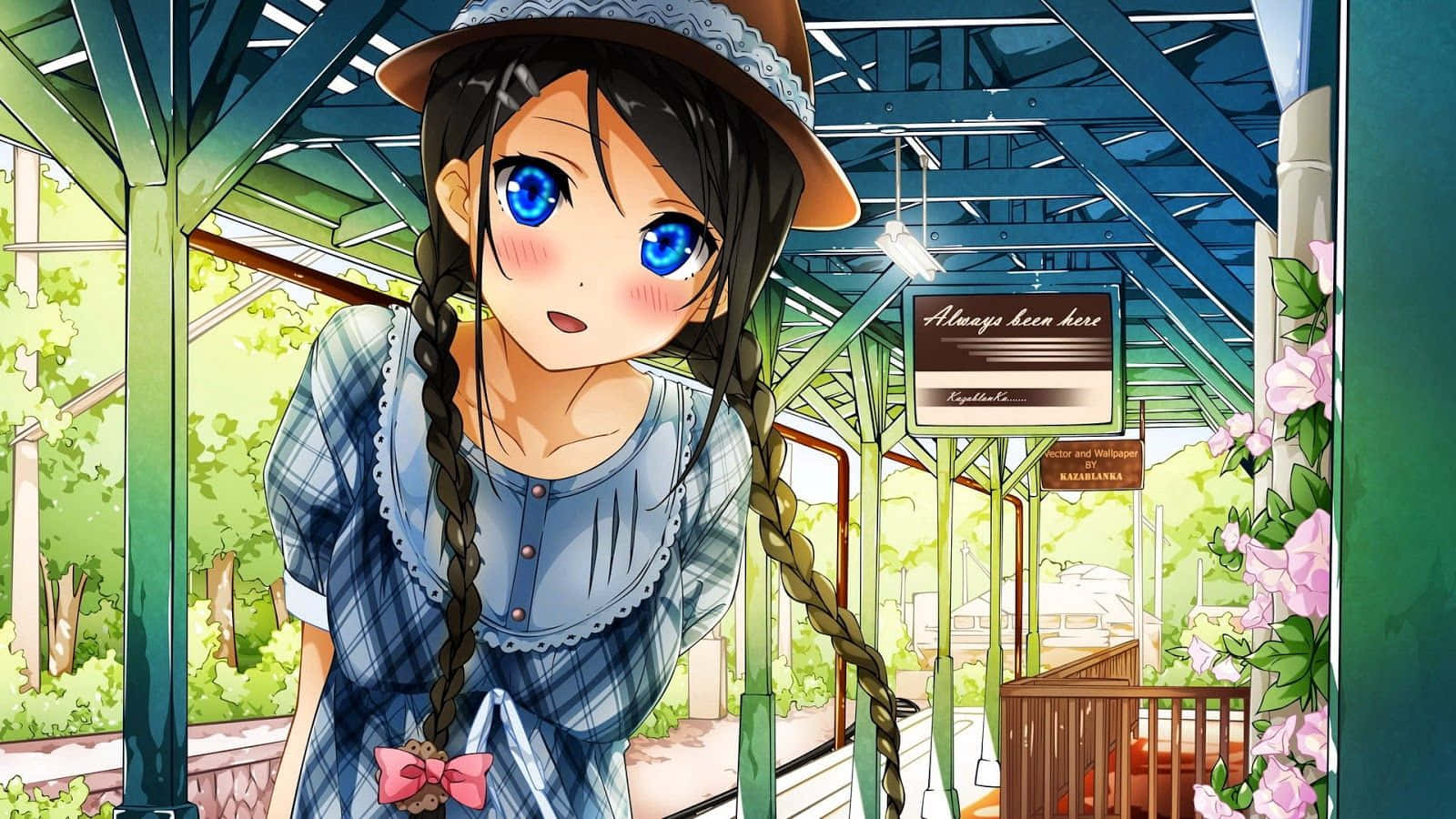 Mädchenhaftniedlich Anime Blaue Augen Wallpaper