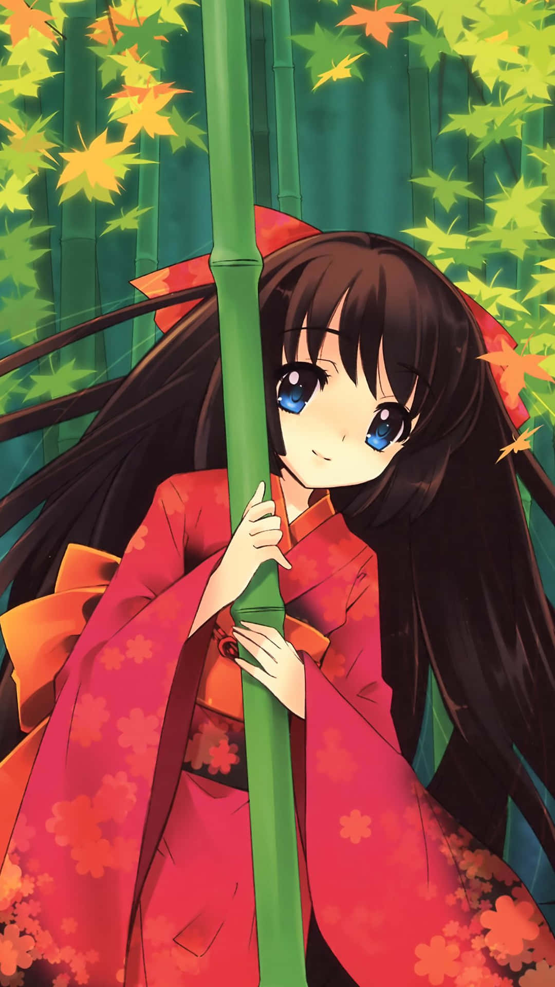 Animekawaii Y Femenino Con Un Kimono Fondo de pantalla