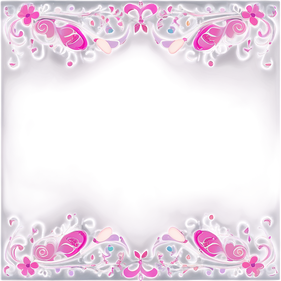 Girly Cute Border Png Yxj18 PNG