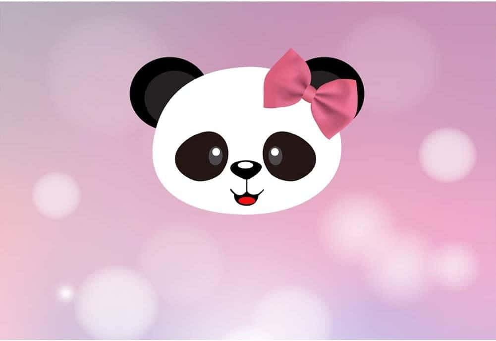 Girly Cute Panda Birthday Backdrop Wallpaper