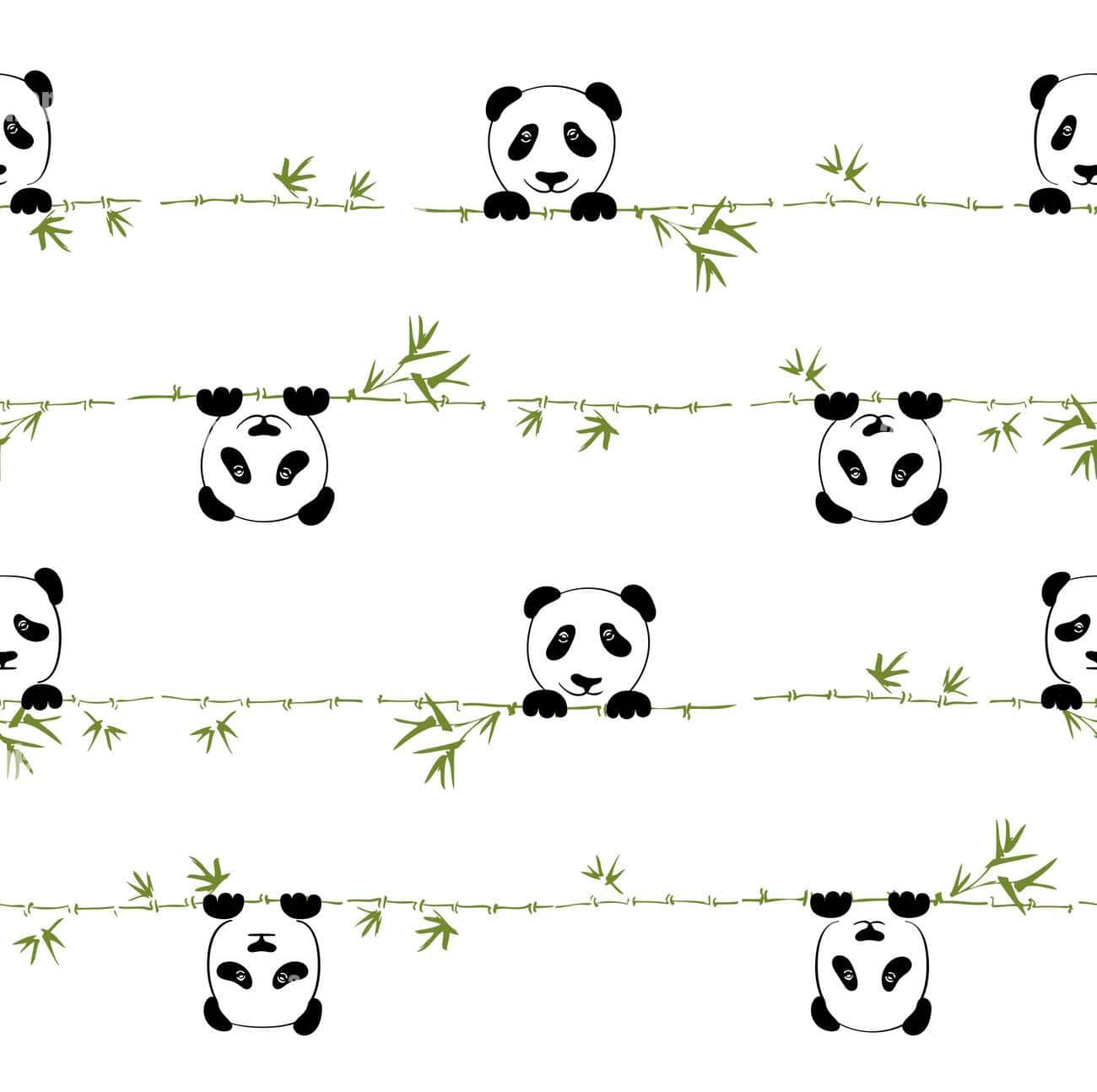 Girly Cute Panda Fabric Yard Wallpaper