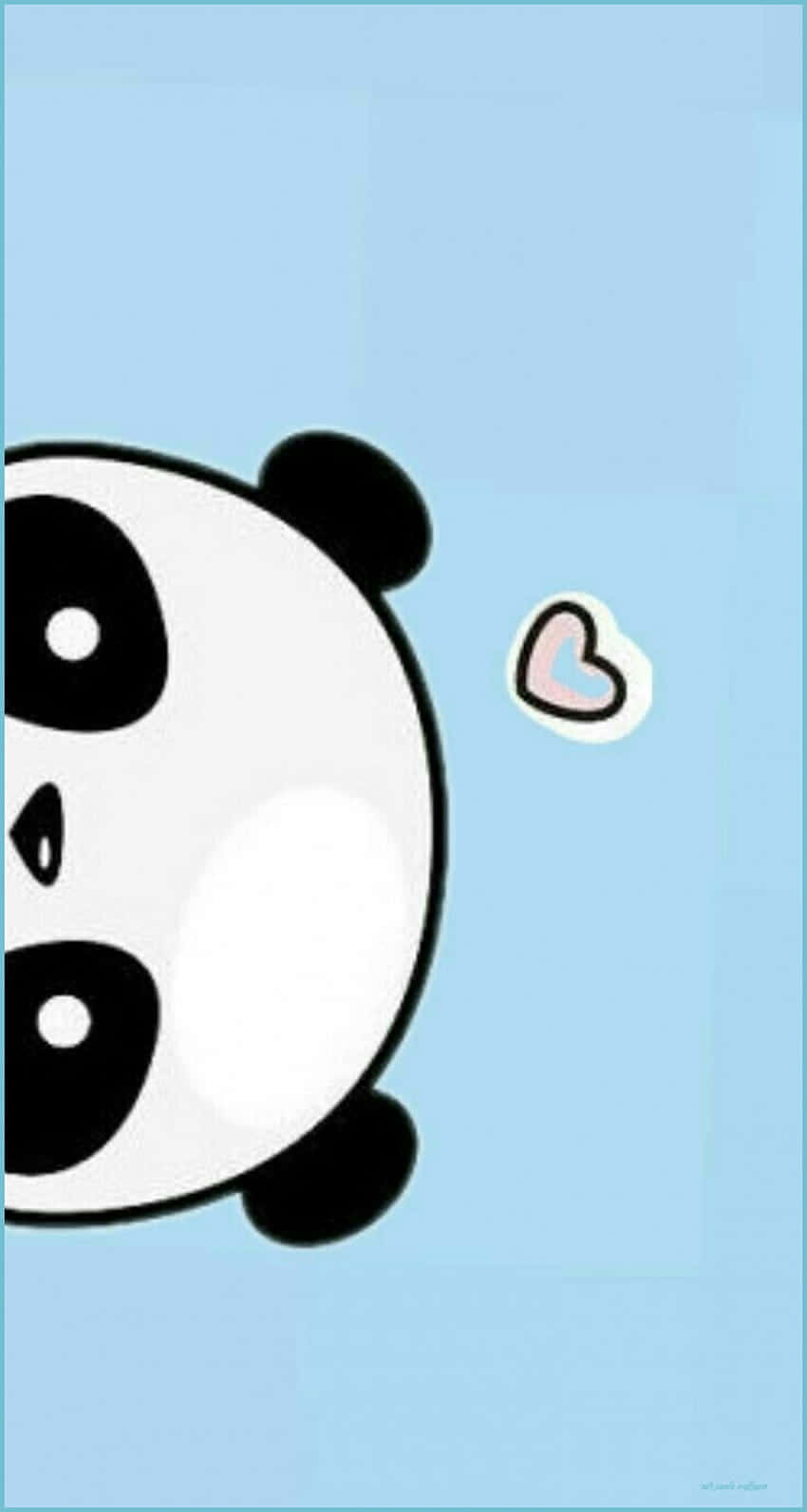 Girly Cute Panda Peek Heart Wallpaper
