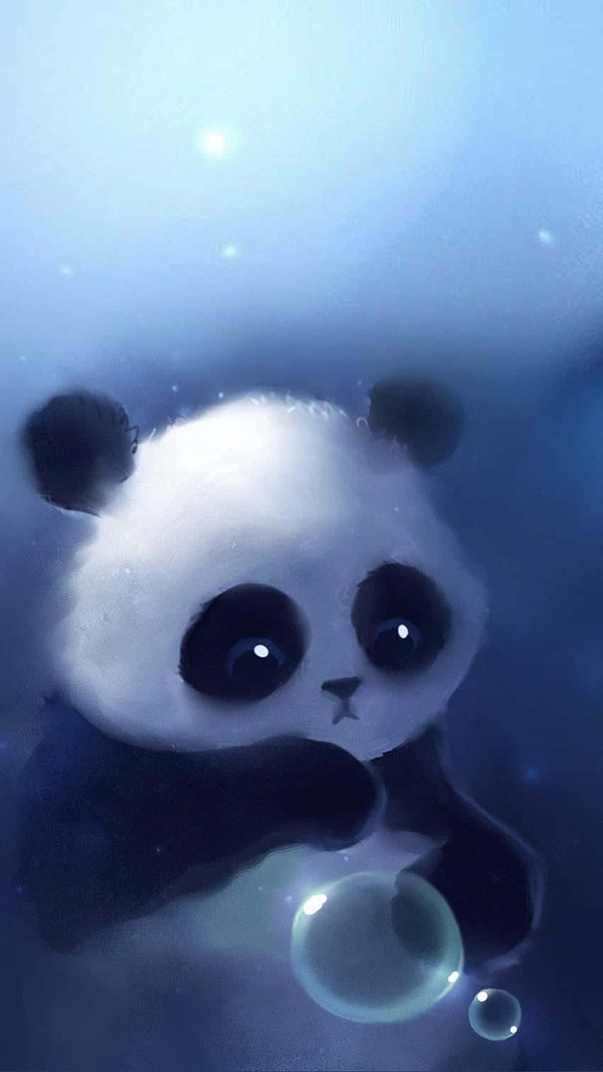 Girly Cute Panda Play Bubble Wallpaper