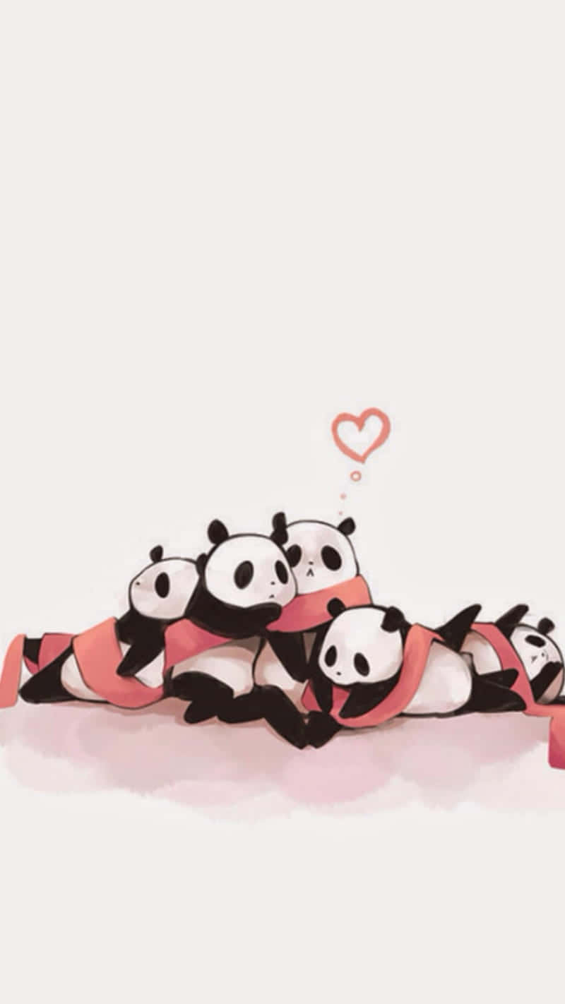 Girly Cute Panda Sleep Ribbon Wallpaper