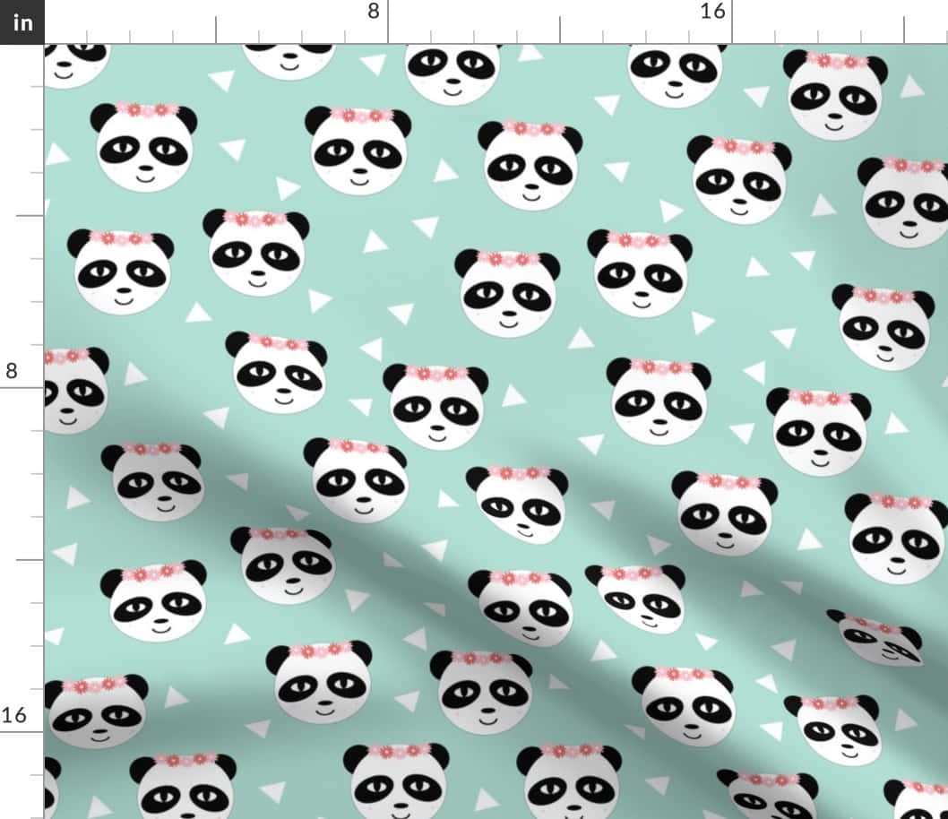 Girly Cute Panda Spoonflower Fabric Wallpaper
