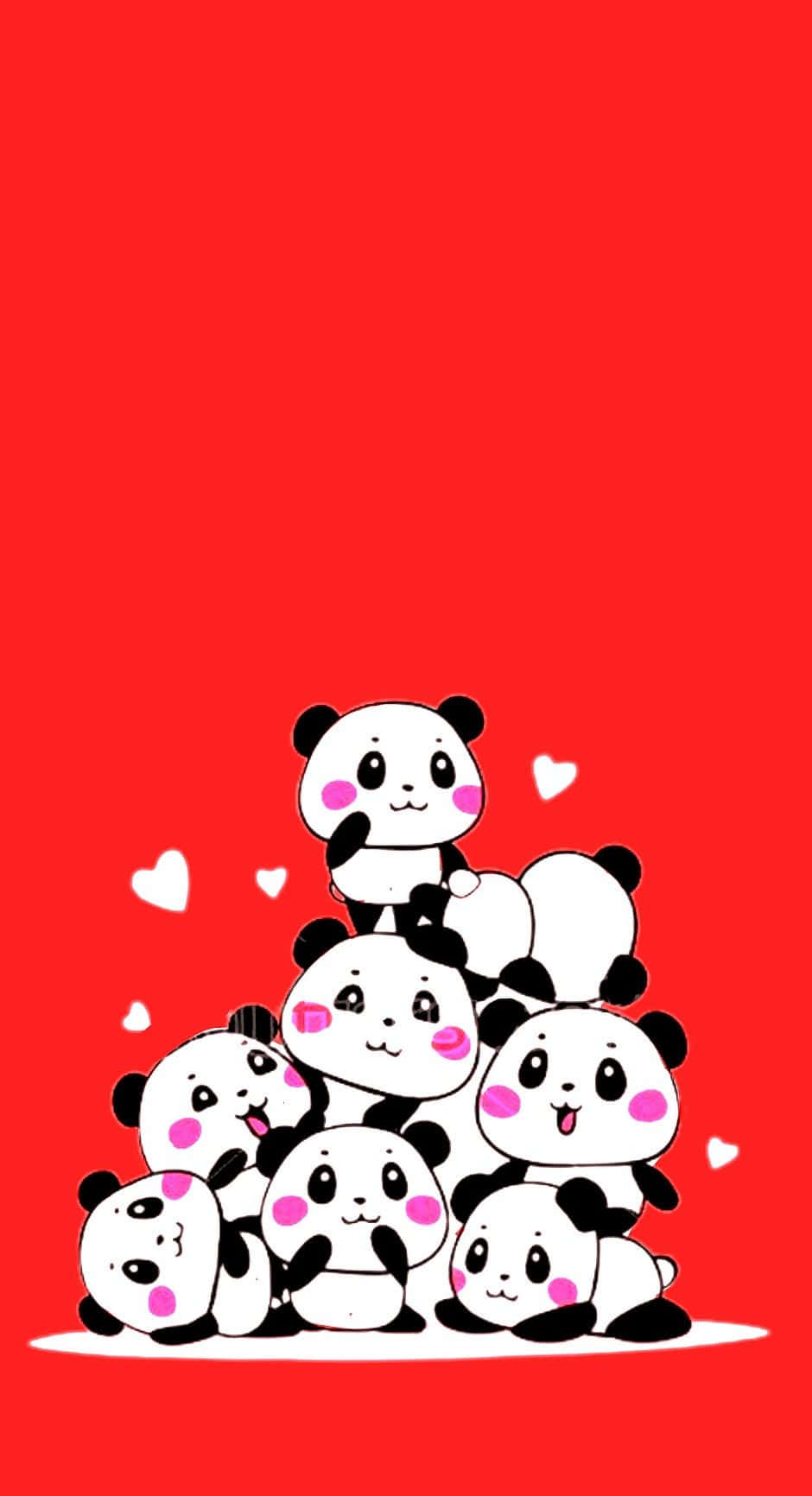 Girly Cute Panda Vector Illustration Wallpaper