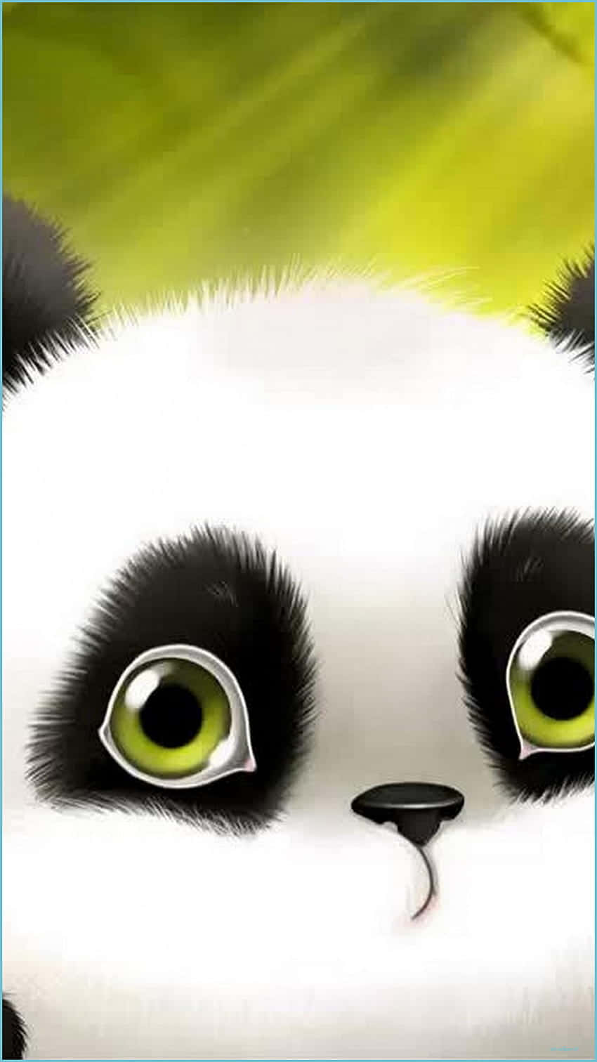 Girly Cute Panda Yellow Eyes Wallpaper