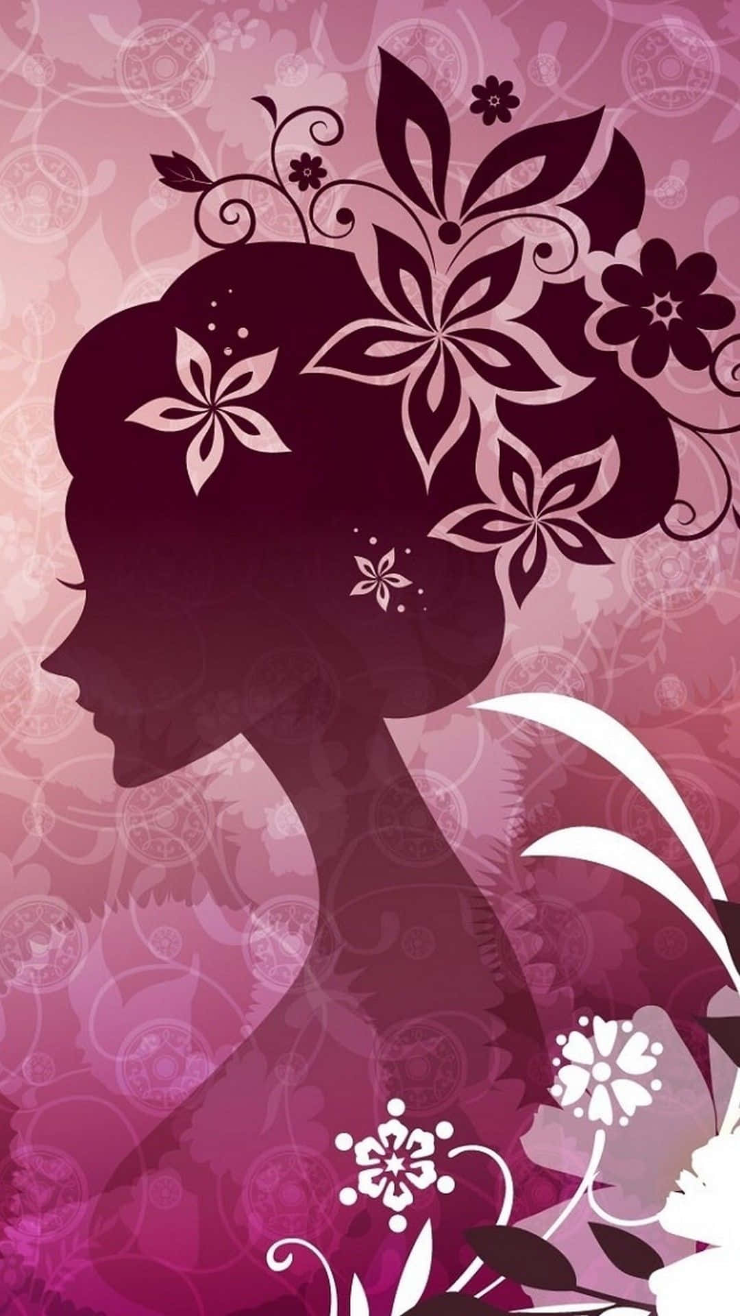Floral Girl Silhouette Girly Cute Picture