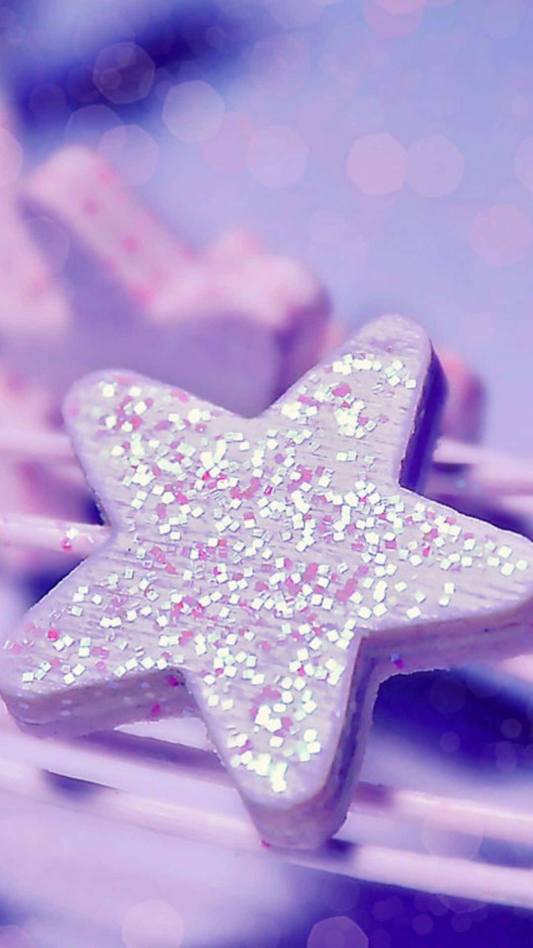 Purple Star Glitter Girly Cute Picture