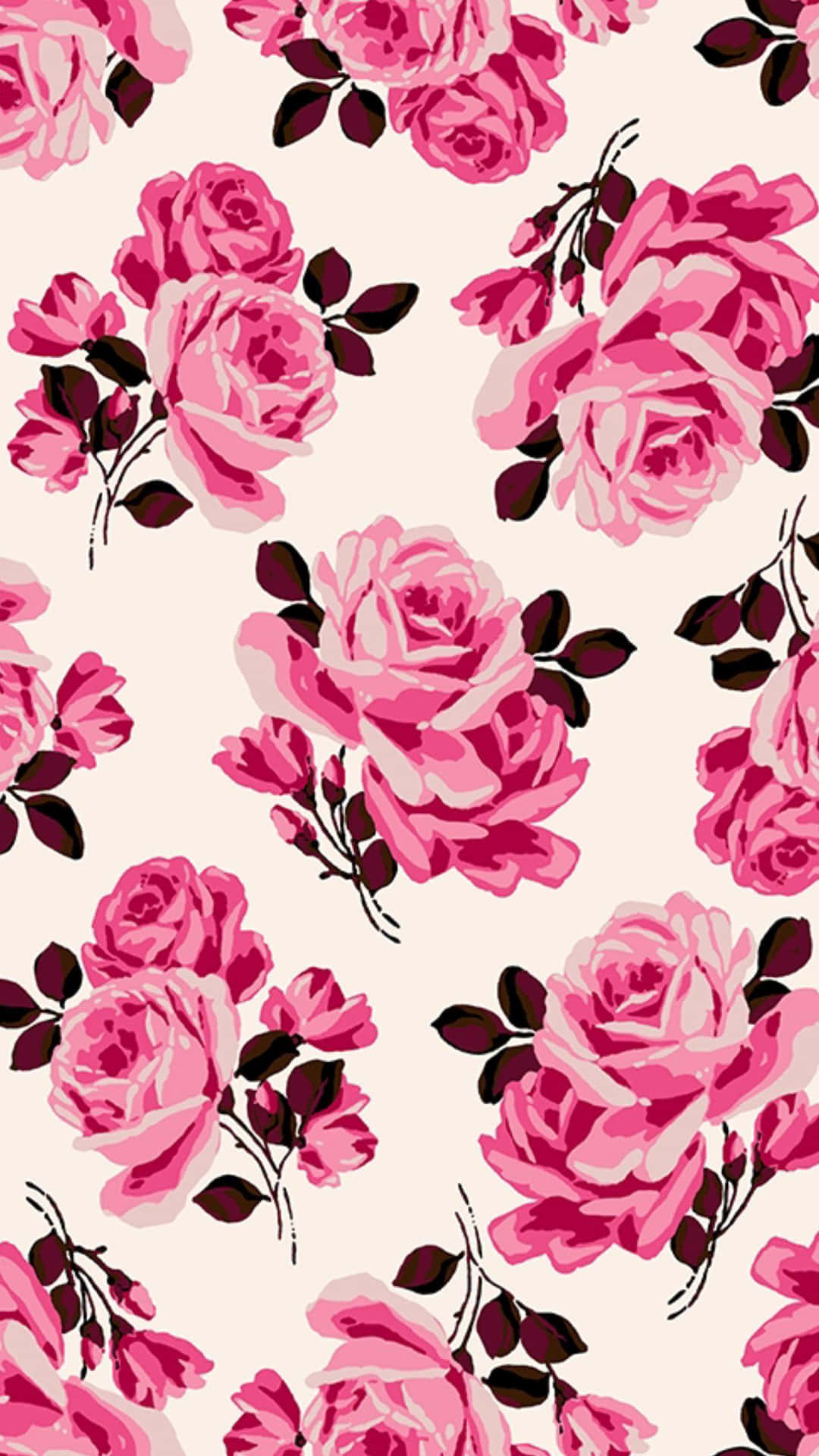 Girly Cute Pink Roses Pattern Picture