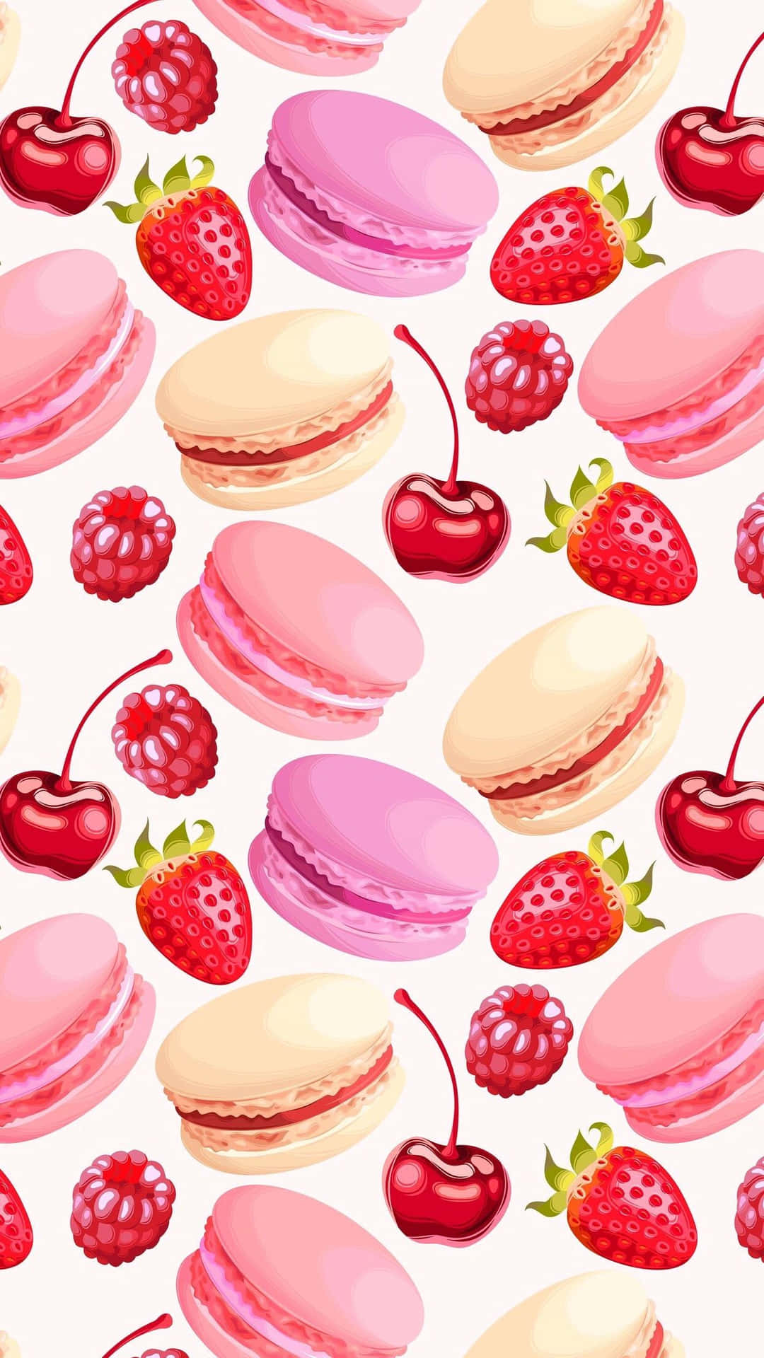 Strawberry Cherry Macaron Girly Cute Picture