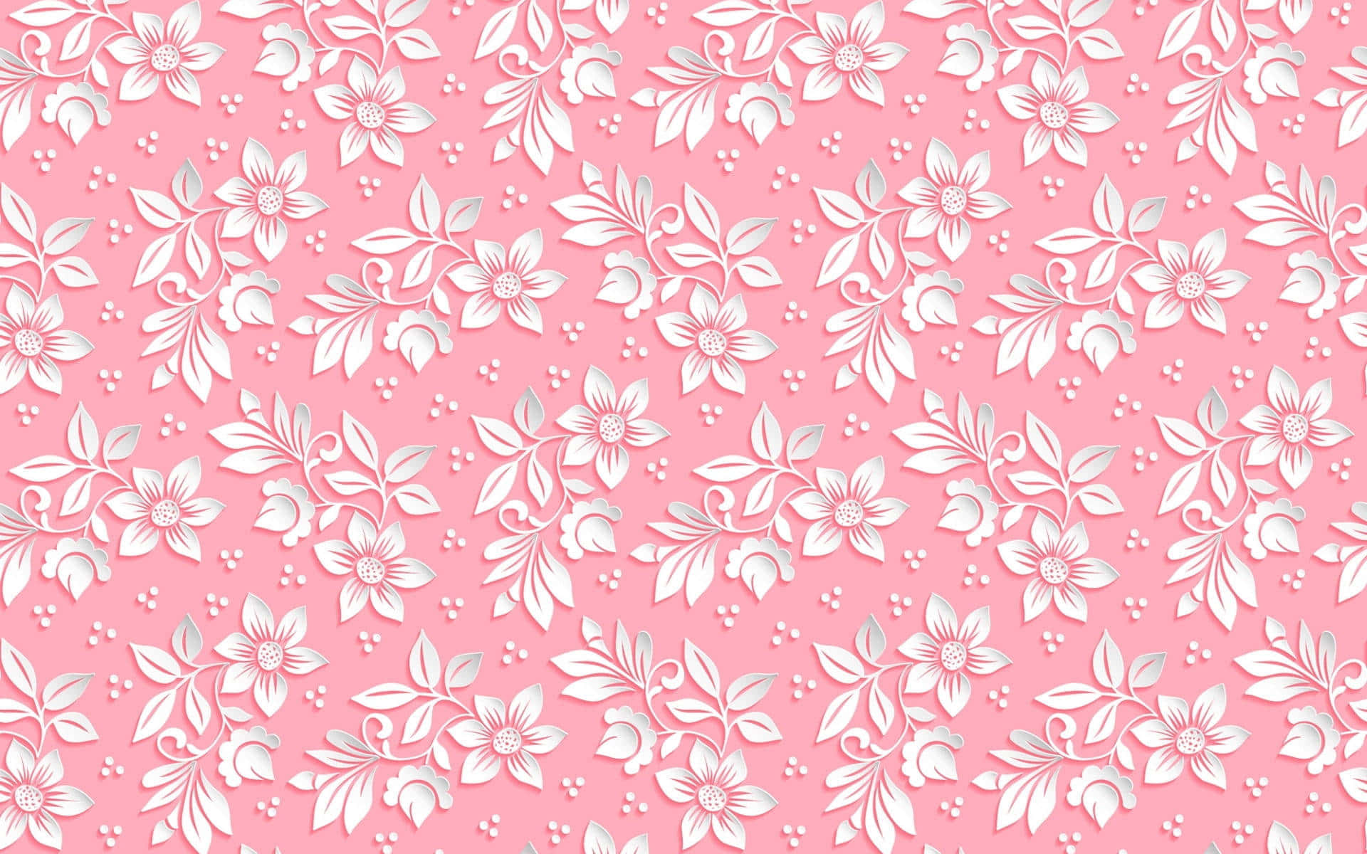 Enrosa Blommig Design Med Vita Blommor Wallpaper