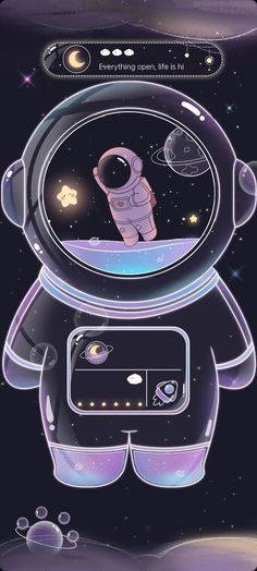 Dark Cute Astronaut Girly Galaxy Wallpaper