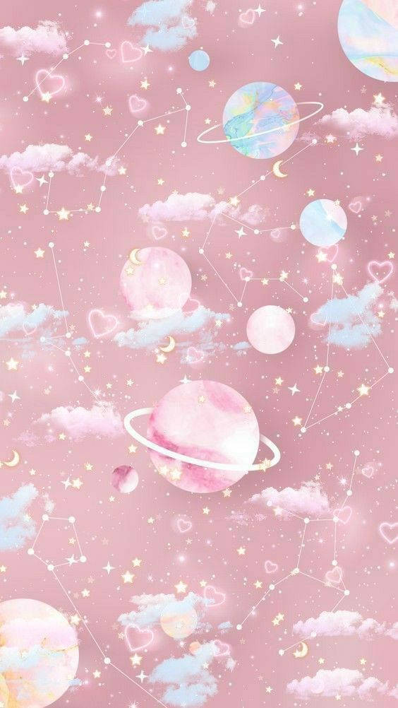 Baby Pink Girly Galaxy Wallpaper